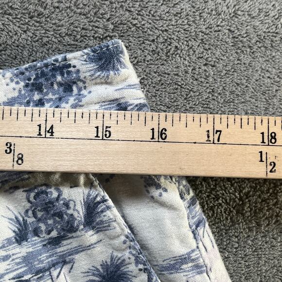 Abercrombie & Fitch Shorts Womens Large White Blue Palm Tree Print Linen Blend - Picture 11 of 11